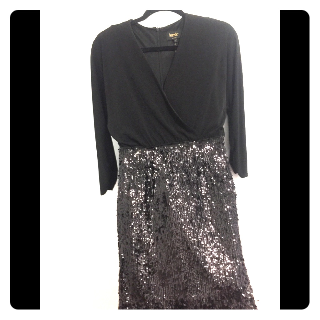 Laundry By Shelli Segal Black Sequin Dress